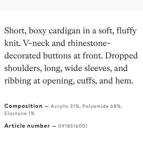 H&M fluffy cardigan rhinestone buttons - Picture 8 of 9